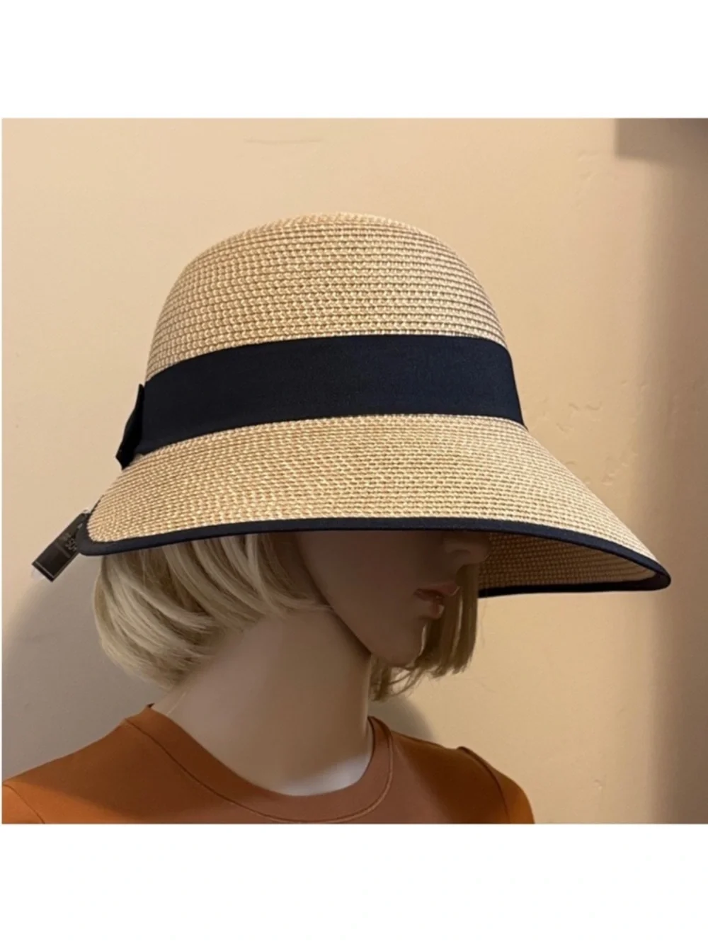 Tory Burch✨ Tan and black Sun Hat one size UPF 50+ - Picture 9 of 15